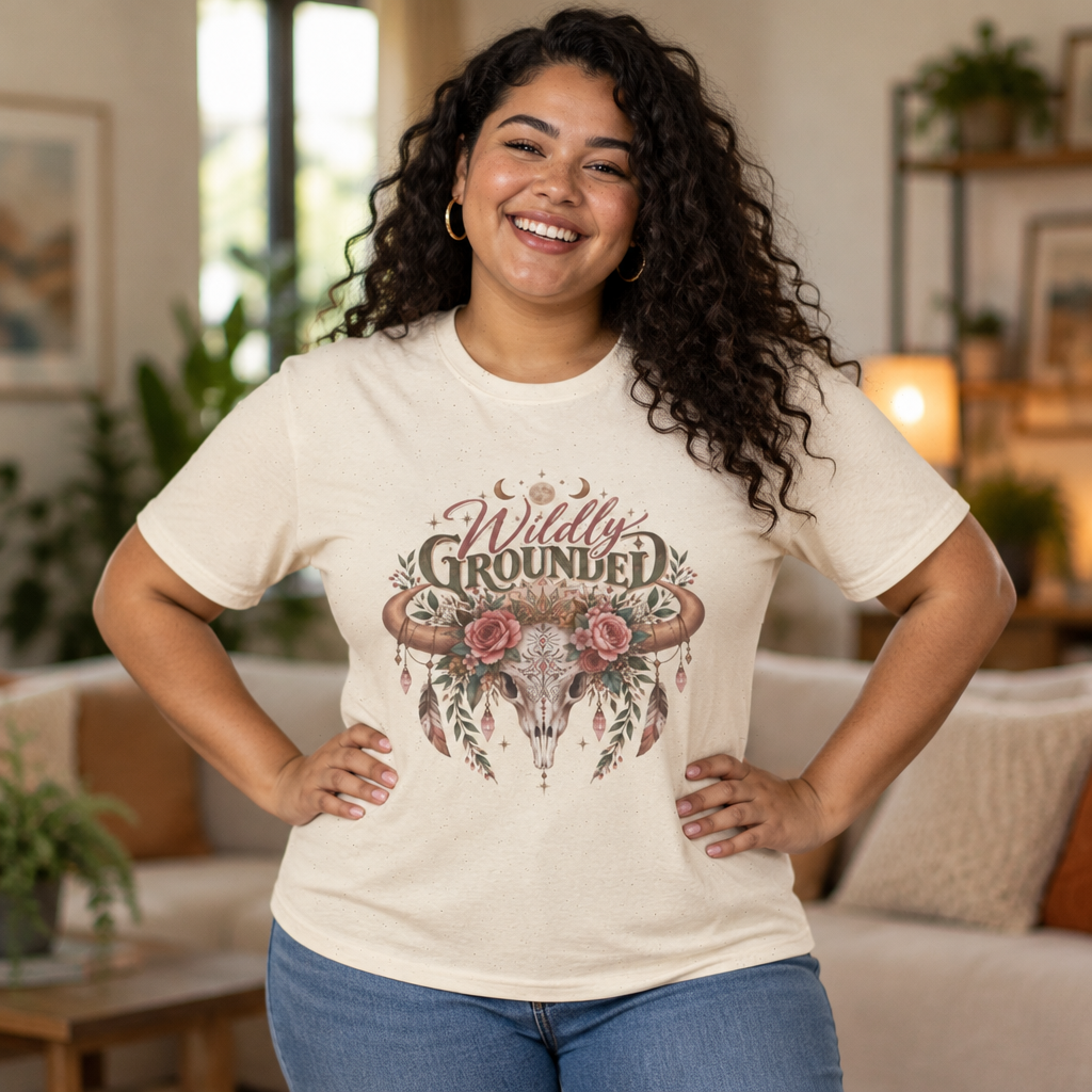 Wildly Grounded Skull Floral T-Shirt
