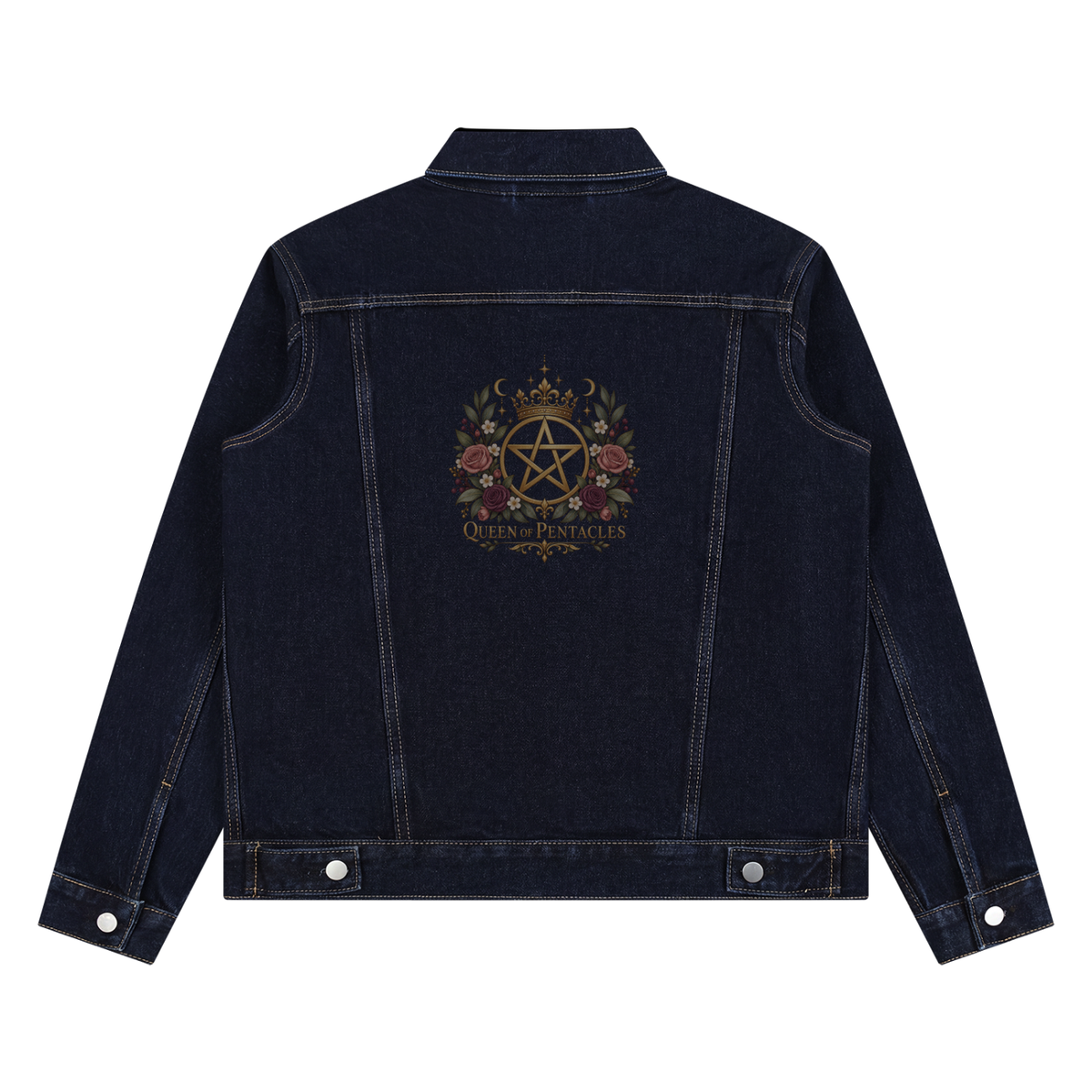 Queen of Pentacles Star Vintage Denim Jacket