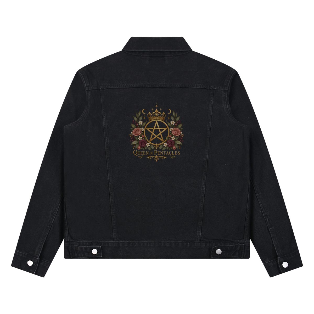 Queen of Pentacles Star Vintage Denim Jacket