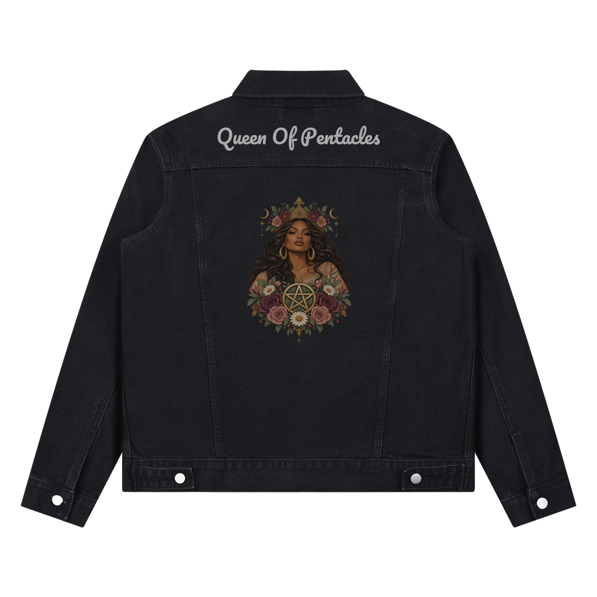Queen of Pentacles Vintage Denim Jacket