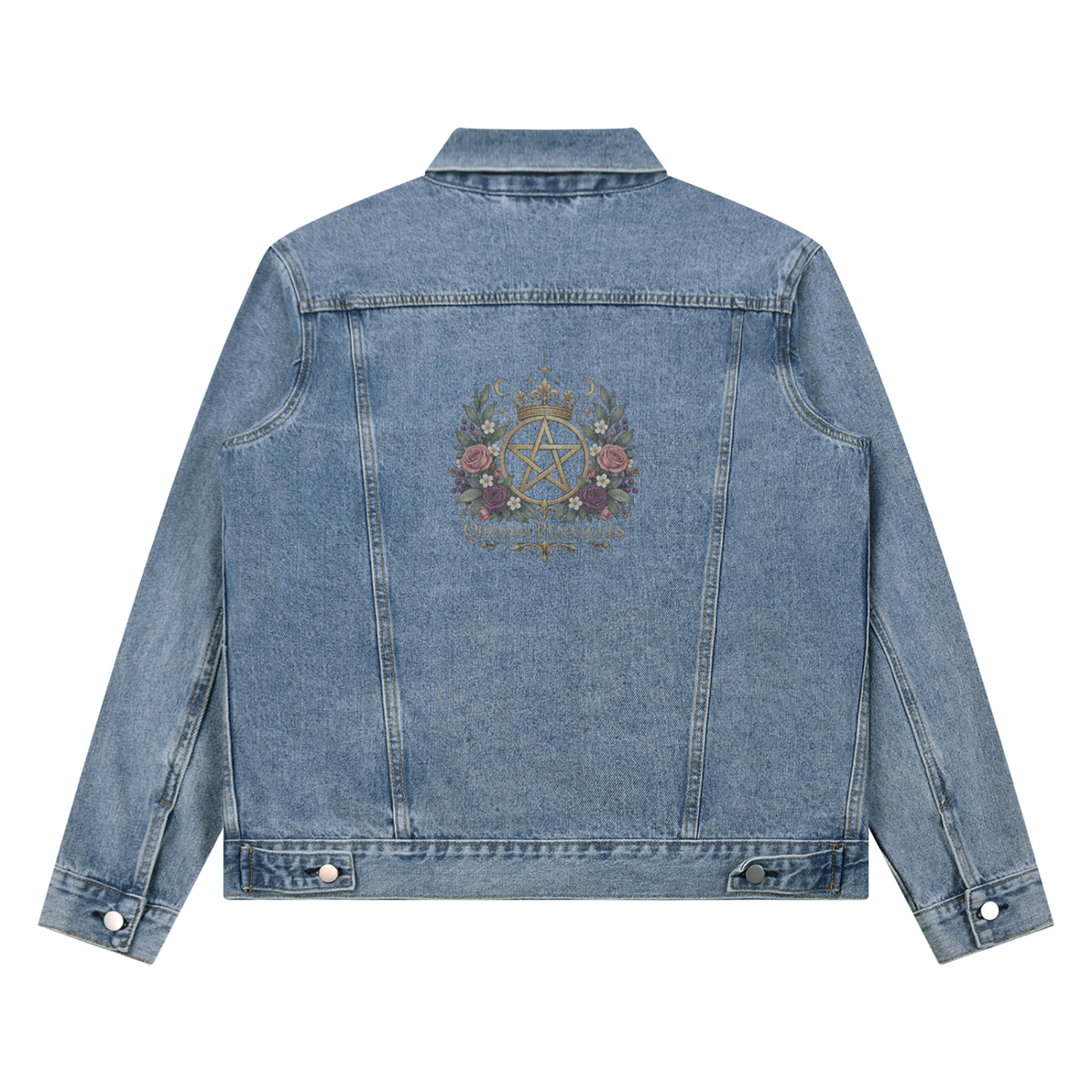 Queen of Pentacles Star Vintage Denim Jacket